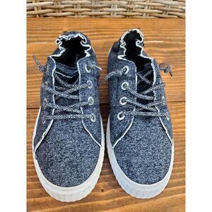 Tommy Bahama Womens Slip-On Sneakers Lace-Up Detail Heathered Gray Knit Size 7